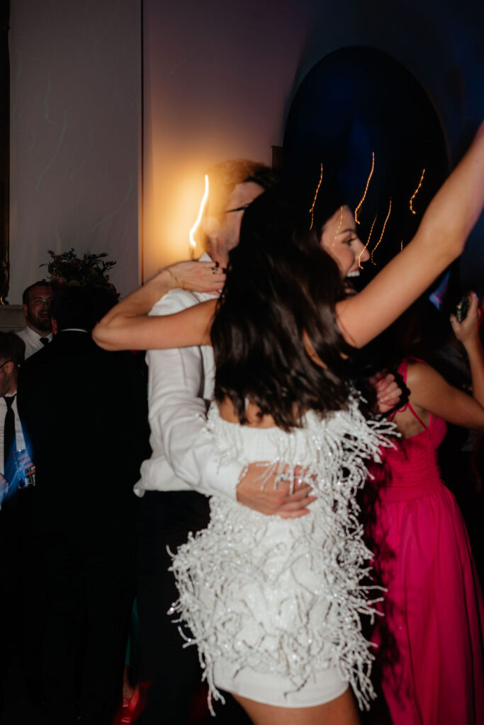 a bride and groom dance together during their wedding reception at howe farms, a chattanooga, tn a european inspired venue