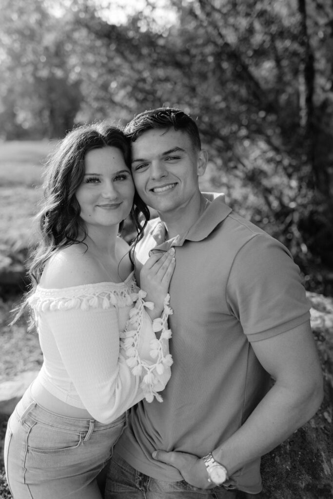 Couple smiling together at Pine Mountain, Georgia Engagement Photos by Alabama photographer Sarah Mismash